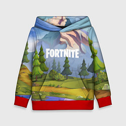 Толстовка-худи детская Fortnite: Forest View, цвет: 3D-красный