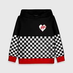 Толстовка-худи детская ФРЕНДЗОНА: ЧБ, цвет: 3D-красный