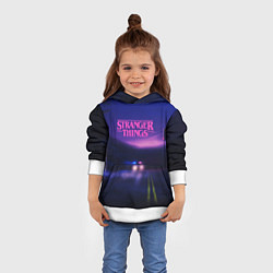 Толстовка-худи детская Stranger Things: Neon Road, цвет: 3D-белый — фото 2