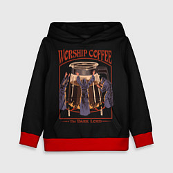 Толстовка-худи детская Worship Coffee, цвет: 3D-красный
