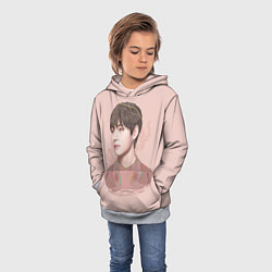 Толстовка-худи детская Kim Taehyung, цвет: 3D-меланж — фото 2