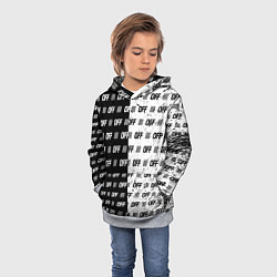 Толстовка-худи детская Off-White: Black & White, цвет: 3D-меланж — фото 2