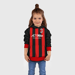 Толстовка-худи детская AC Milan, цвет: 3D-красный — фото 2