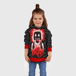 Толстовка-худи детская Marshmello: Blooded DJ, цвет: 3D-красный — фото 2