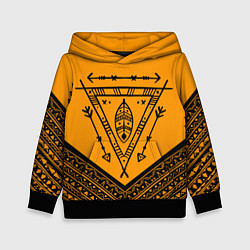 Толстовка-худи детская Native American: Yellow Style, цвет: 3D-черный