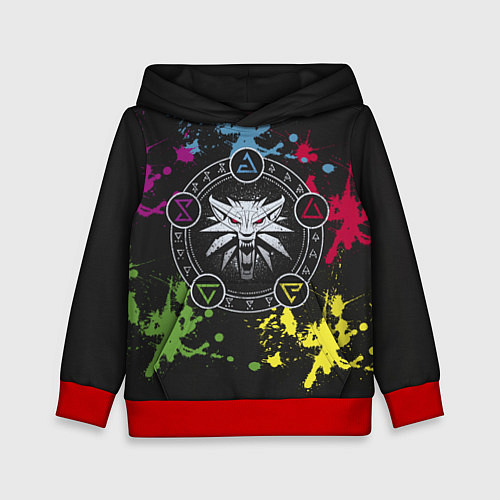 Детская толстовка Ведьмак: Сила стихий / 3D-Красный – фото 1