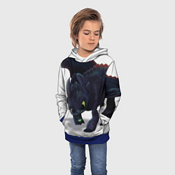 Толстовка-худи детская Как приручить дракона, цвет: 3D-синий — фото 2
