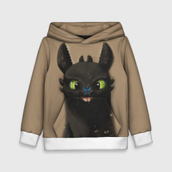Толстовка-худи детская Как приручить дракона, цвет: 3D-белый