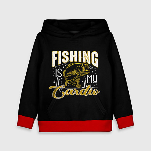 Детская толстовка Fishing is my Cardio / 3D-Красный – фото 1
