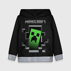 Толстовка-худи детская Minecraft Creeper, цвет: 3D-меланж