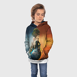 Толстовка-худи детская Good Omens, цвет: 3D-белый — фото 2