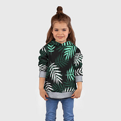 Толстовка-худи детская Листья пальмы, цвет: 3D-меланж — фото 2
