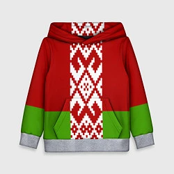 Толстовка-худи детская Беларусь флаг, цвет: 3D-меланж