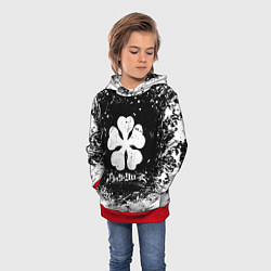 Толстовка-худи детская ЧЁРНЫЙ КЛЕВЕР, цвет: 3D-красный — фото 2