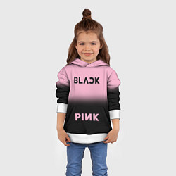 Толстовка-худи детская Blackpink - розово-черный, цвет: 3D-белый — фото 2