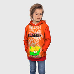 Толстовка-худи детская Billie Eilish: Orange Mood, цвет: 3D-красный — фото 2