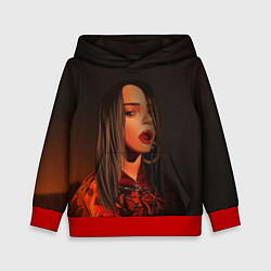 Толстовка-худи детская Billie Eilish: Red Head, цвет: 3D-красный