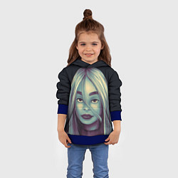 Толстовка-худи детская Billie Eilish, цвет: 3D-синий — фото 2