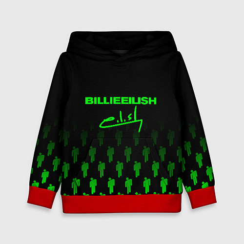 Детская толстовка Billie Eilish: Green & Black Autograph / 3D-Красный – фото 1