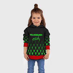 Толстовка-худи детская Billie Eilish: Green & Black Autograph, цвет: 3D-красный — фото 2