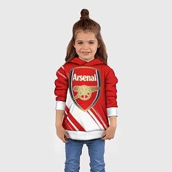 Толстовка-худи детская Arsenal, цвет: 3D-белый — фото 2