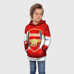 Толстовка-худи детская Arsenal, цвет: 3D-белый — фото 2