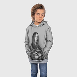 Толстовка-худи детская Billie Eilish, цвет: 3D-меланж — фото 2