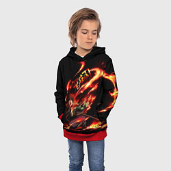 Толстовка-худи детская Demon Slayer, цвет: 3D-красный — фото 2