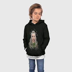 Толстовка-худи детская Billie Eilish Black Art, цвет: 3D-белый — фото 2