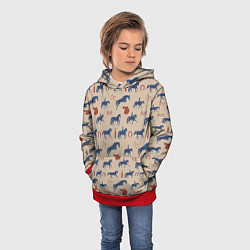 Толстовка-худи детская Кони, цвет: 3D-красный — фото 2