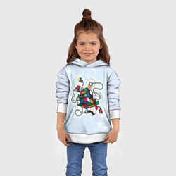 Толстовка-худи детская Кубик Рубика, цвет: 3D-белый — фото 2