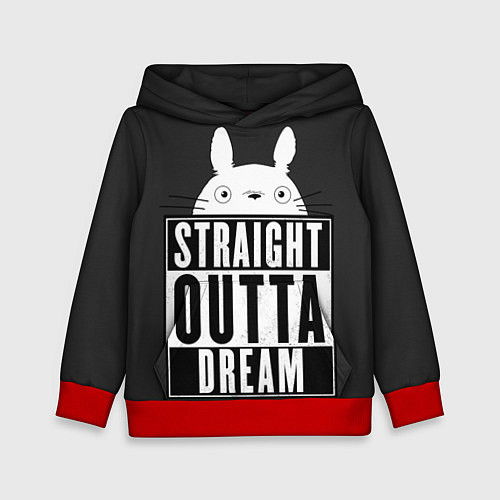 Детская толстовка Тоторо Straight outta dream / 3D-Красный – фото 1