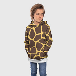 Толстовка-худи детская Окрас жирафа, цвет: 3D-белый — фото 2