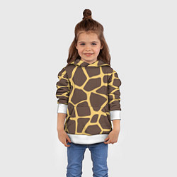 Толстовка-худи детская Окрас жирафа, цвет: 3D-белый — фото 2