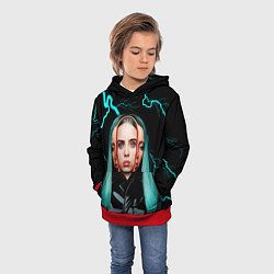 Толстовка-худи детская BILLIE EILISH, цвет: 3D-красный — фото 2