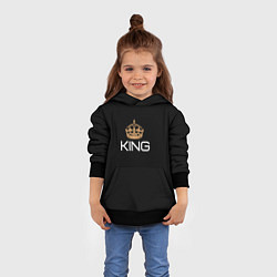 Толстовка-худи детская Король, цвет: 3D-черный — фото 2