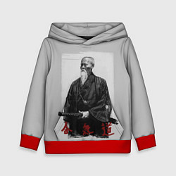 Толстовка-худи детская Морихэй Уэсиба, цвет: 3D-красный