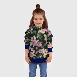 Толстовка-худи детская Кусты роз, цвет: 3D-синий — фото 2