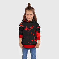Толстовка-худи детская АлисА, цвет: 3D-красный — фото 2