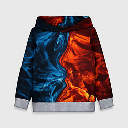 Толстовка-худи детская Огонь и вода, цвет: 3D-меланж