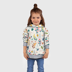 Толстовка-худи детская Цветочный орнамент, цвет: 3D-меланж — фото 2
