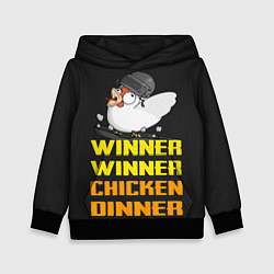 Толстовка-худи детская Winner Chicken Dinner, цвет: 3D-черный