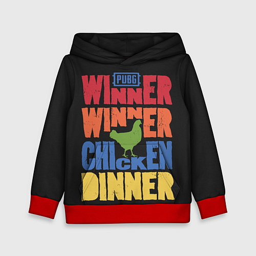 Детская толстовка Winner Chicken Dinner / 3D-Красный – фото 1