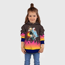 Толстовка-худи детская MY HERO ACADEMIA разноцветное пламя, цвет: 3D-синий — фото 2