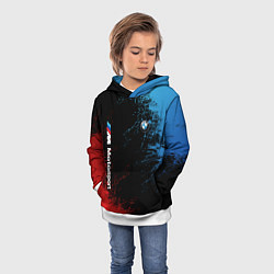 Толстовка-худи детская БМВ Мотоспорт, цвет: 3D-белый — фото 2