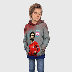 Толстовка-худи детская Mohamed Salah, цвет: 3D-синий — фото 2