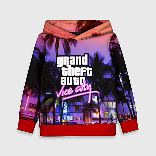 Детская толстовка Grand Theft Auto Vice City / 3D-Красный – фото 1