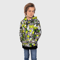 Толстовка-худи детская Камуфляж с авокадо, цвет: 3D-черный — фото 2