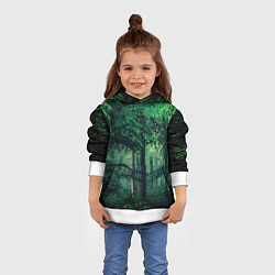 Толстовка-худи детская Деревья, цвет: 3D-белый — фото 2