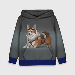 Толстовка-худи детская КОРГИ ПИЛОТ, цвет: 3D-синий